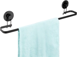Metalowy czarny uchwyt na ręczniki z przyssawkami 60 cm