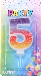 Bougie de fête numéro 5 Étoiles