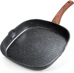 Grill Pan Granite Square BLACK&WOOD 28 × 28 cm