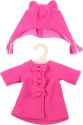 Roze jasje met mutsje voor pop 38 cm BIGJIGS TOYS