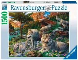 Puzzel 1500 stukjes Lente-wolven