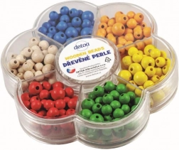 Detoa perline di legno a fiore – colorato set creativo per infilare