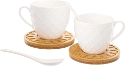 Porcelænskopper med underkopper WHITELINE 250 ml, sæt 2 stk.
