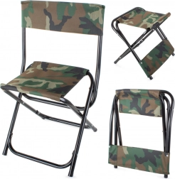Skládací rybářská židle do kempu camo velká