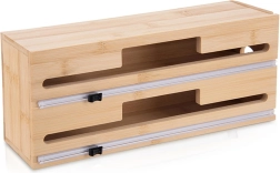 Bambus dobbelt foliedispenser 2-i-1