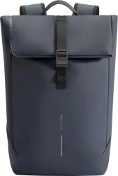 City Backpack with Top Flap Navy Blue