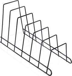 Supporto in metallo per coperchi e piatti, nero, 34,5 × 14 × 19 cm