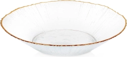 Skleněná salátová miska se zlatým okrajem 20,5 cm, 500 ml