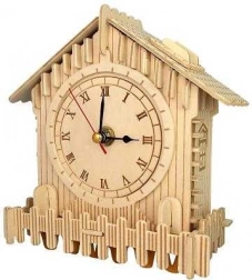 Wooden 3D Puzzle – House Clock WOODCRAFT