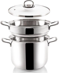 Rustfri dampgryde ANETT 5 l, 3-delt, 22 cm