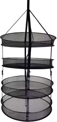 Hanging Mesh Dryer for Mushrooms, Herbs and Fruit, 4 Tiers, 60 cm