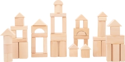 Wooden Building Blocks 50 pcs natural small foot