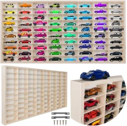 KRUZZEL wooden car display shelf with 80 compartments
