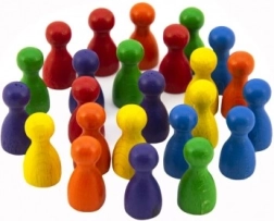 Wooden Figures 25mm 6 Colors - Board Game
