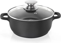 Granite pot with glass lid GRANDE 24 cm, 4 l