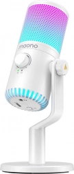 microfono da gioco maono dm30 rgb – microfono usb bianco con illuminazione rgb