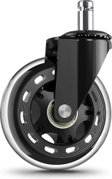 Rubber caster wheel for office chair 76 mm – Transparent
