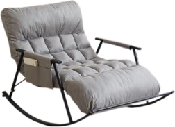 Gugalni dvosed s črno kovinsko osnovo – siv