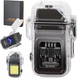 Plasma lighter with LED flashlight, USB rechargeable, water-resistant