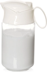 Steklena posodica za mleko 235 ml s pokrovčkom