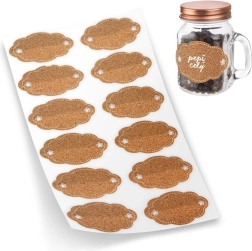 Etichette adesive in sughero per barattoli, 12 pz