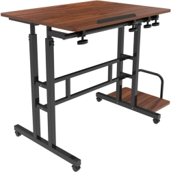 Tavolo mobile regolabile in altezza con piano inclinabile 80 × 60 cm, portata 50 kg
