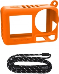 Silicone Case with Strap for Osmo Action 5 Pro Orange
