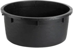 Récipient en plastique pour eau 220–230 l, diamètre 80 cm, hauteur 54 cm, noir