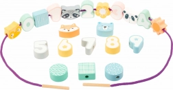 Rijgkralen van hout in pasteltinten SMALL FOOT