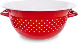 Enamelled kitchen bowl red with polka dots 26 cm, 2.5 l