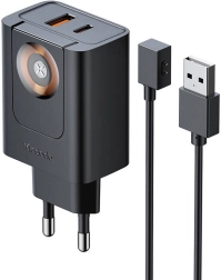 McDodo Caricatore 2‑in‑1 da 30 W USB‑C + USB‑A con ricarica rapida e modulo per Apple Watch, nero