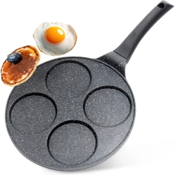 Granit-Pfanne für Eier mit 4 Vertiefungen BLACK LINE 26 cm