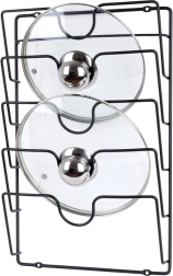 Vægmonteret metalholder til låg Vilde, sort