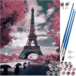 Dipingi con i numeri 40 × 50 cm – Torre Eiffel su telaio