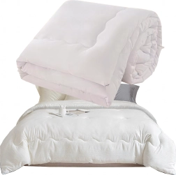 Całoroczna oddychająca ciepła zimowa kołdra 160 × 200 cm biała