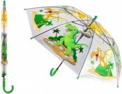 children’s transparent umbrella with dinosaurs, automatic, 64 cm
