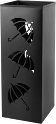 Metallischer Regenschirmständer mit Lüftungsöffnungen – schwarz