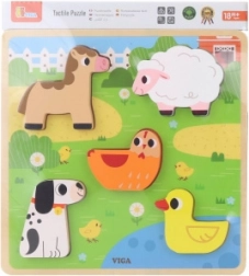 Wooden insert puzzle farm for children VIGA
