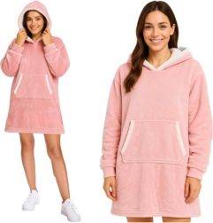 Insulated RUHHY XXL Hoodie Blanket with Hood – Pink