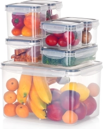 Set di contenitori ermetici per alimenti con coperchio e guarnizione, 7 pezzi