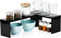 Mensola angolare da cucina, nera, 47 × 32 × 15,5 cm