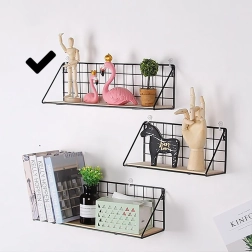 Stenska polica LOFT, skandinavski slog 45 x 12 cm - črna