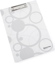 Podkładka do pisania A4 z laminacją czarno-białą i białą