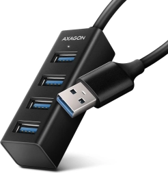 Axagon HUE-M1A mini hub USB in metallo 4 porte USB 3.2 Gen 1 con cavo da 20 cm