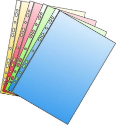 Euro ovitek A4 iz polipropilena z euro perforacijo, moder bleščeč, 50 mikronov