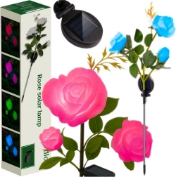 Solar Garden Lamp Rose LED, 3 Artificial Flowers