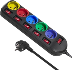 Extension Cord 1.5m, 5 Sockets