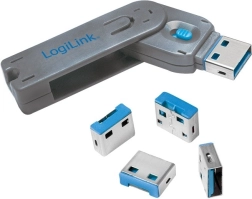 Blokátor portů USB LOGILINK s klíčem – sada 4 ks