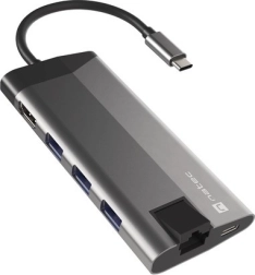 USB‑C Hub NATEC Fowler Plus 8‑in‑1, 3× USB 3.0, 4K HDMI, RJ‑45, SD/microSD, 100 W PD