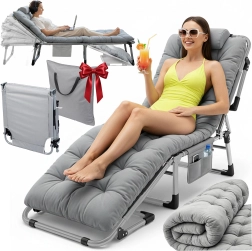 Klappbares Reisebett und Gartenliege ChillWell Dream – grau